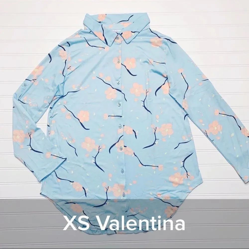 Lularoe Valentina Long Sleeve Button Down Top - Size XS
